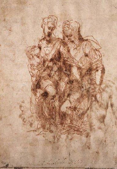 Michelangelo Buonarroti St Anne with the Virgin and the Christ Child